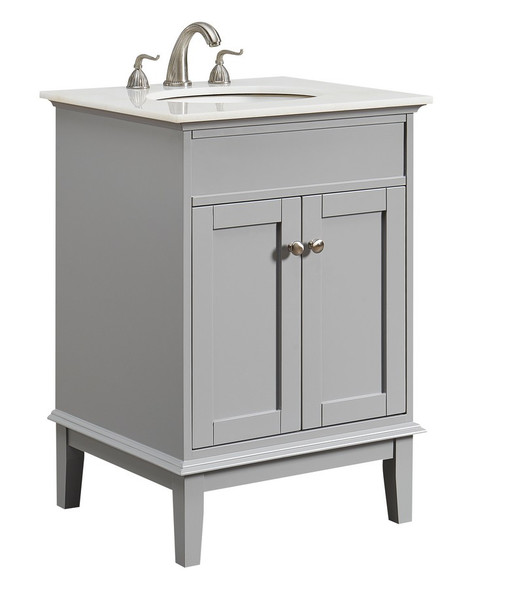 Elegant 24 In. Single Bathroom Vanity Set In Grey VF30124GR