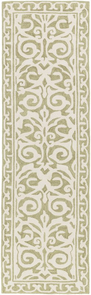 Surya Samual Hand Hooked Green Rug SAU-1100 - 2'6" x 8'