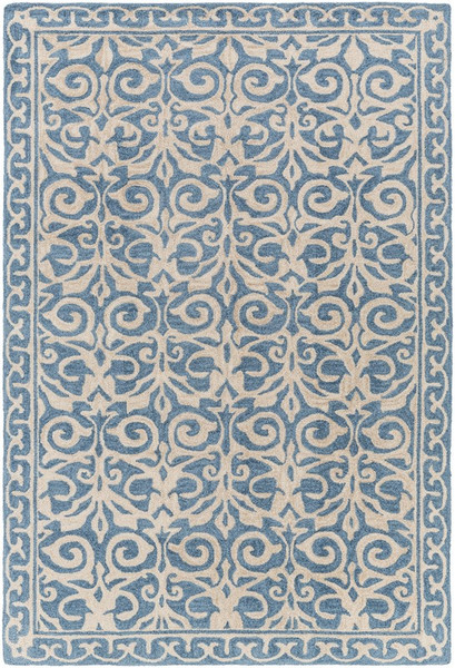 Surya Samual Hand Hooked Blue Rug SAU-1102 - 4' x 6'