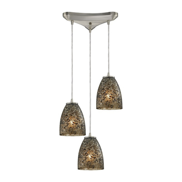 Elk Fissure 3 Light Pendant In Satin Nickel 10465/3BRF