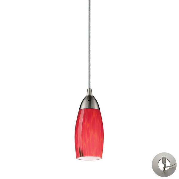 Elk 1 Light Pendant In Fire Red Martini Glass 110-1FR-LA
