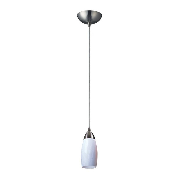 Elk Milan 1 Light Pendant Satin Nickel & Simply White Glass 110-1WH-LED
