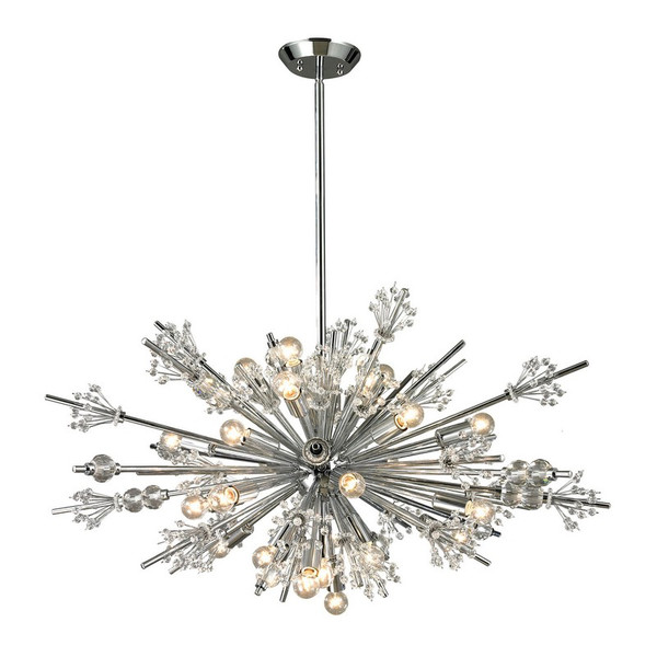 Elk Starburst 24 Light Chandelier In Polished Chrome 11752/24