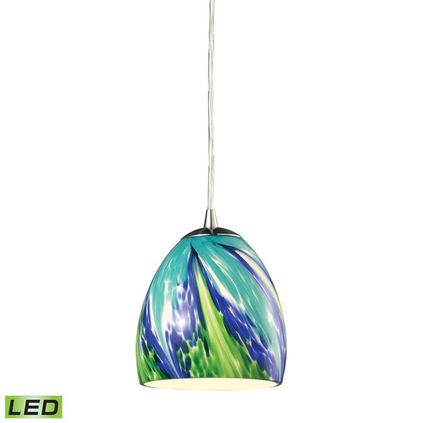 Elk Colorwave 1 Light Pendant And Tropics Glass - Led 31445/1TB-LED