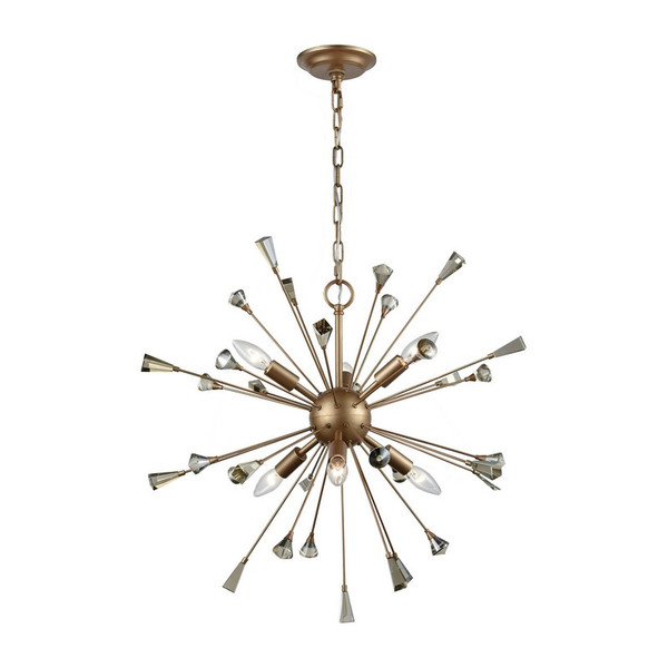 Elk Sprigny 6 Light Chandelier In Matte Gold 33020/6