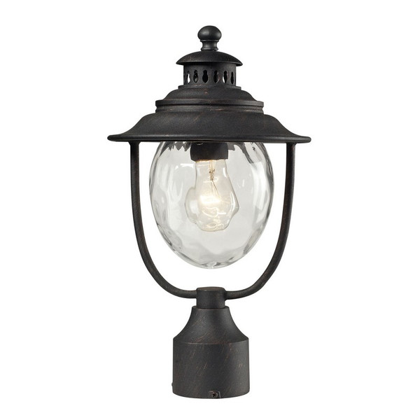 Elk Searsport 1 Light Post Mount In Weathered Charcoal 45042/1