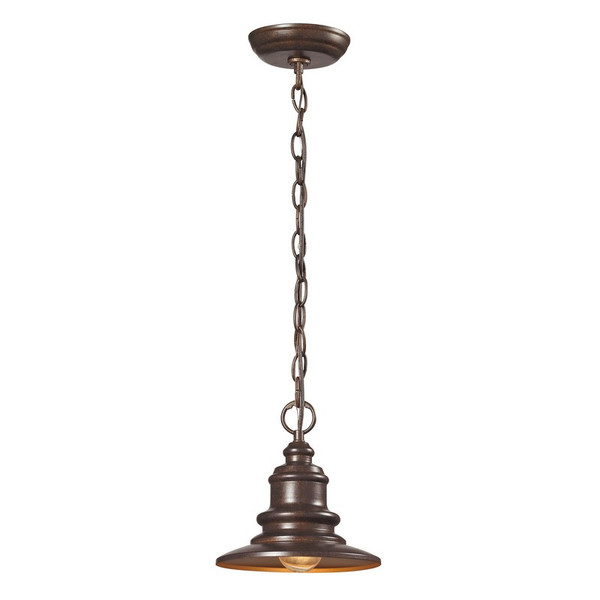 Elk Marina 1 Light Outdoor Pendent In Hazelnut Bronze 47011/1