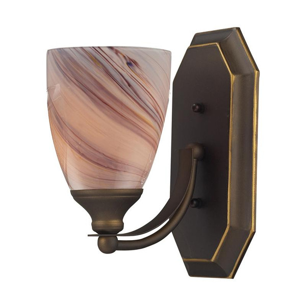 Elk 1 Light Vanity In Aged Bronze And Creme Glass 570-1B-CR