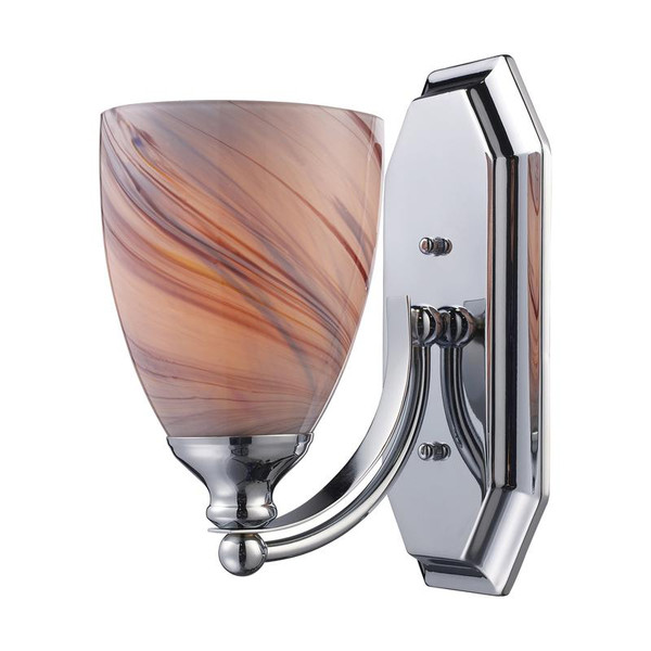 Elk 1 Light Vanity In Polished Chrome And Creme Glass 570-1C-CR
