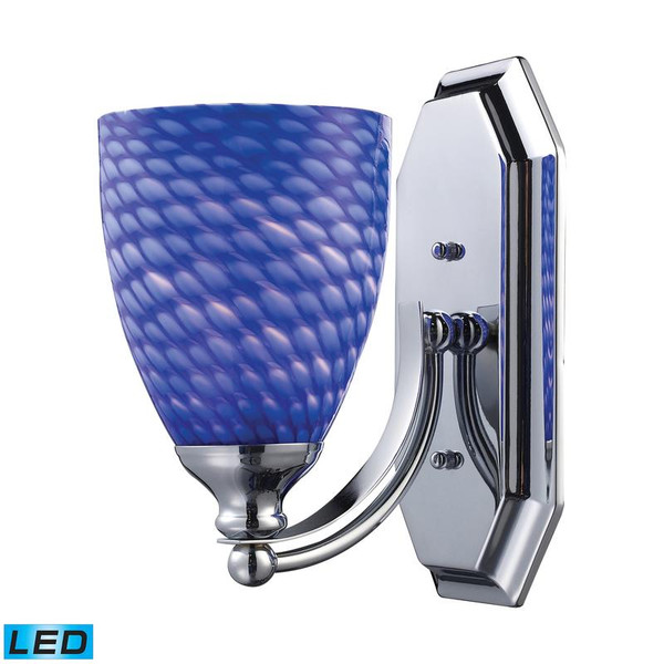 Elk 1 Light Vanity In Polish Chrome & Sapphire Glass-Led 570-1C-S-LED