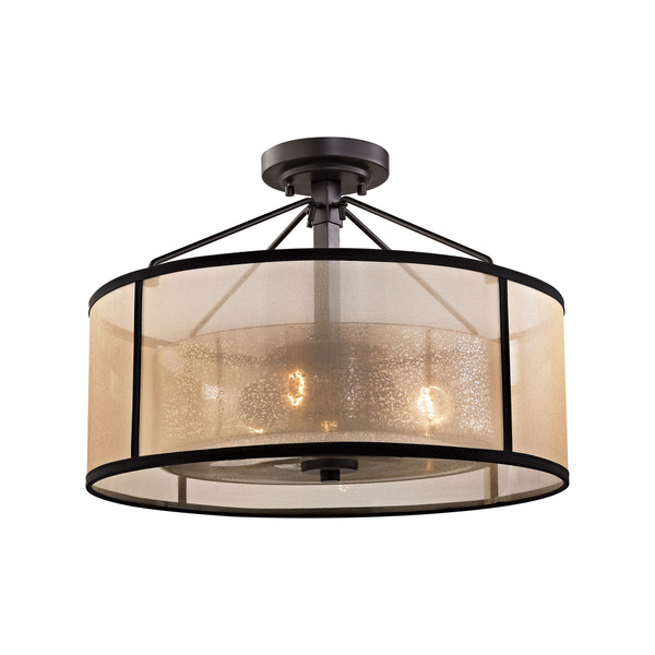 Elk Diffusion 3 Light Semi Flush In Oil Rubbed Bronze 57024/3