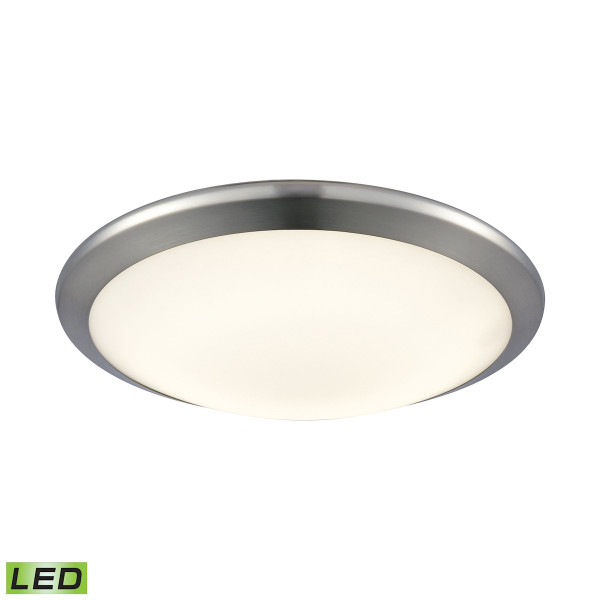 Elk Clancy Round Led Flush Mount In Chrome & Opal Glass - Small FML4525-10-15