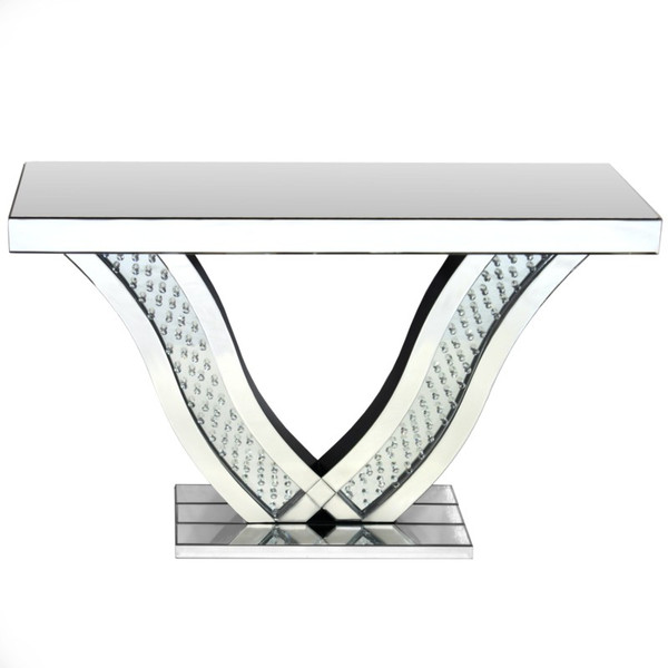 EN112453 Essential Modern Wood & Mirrored Console Table