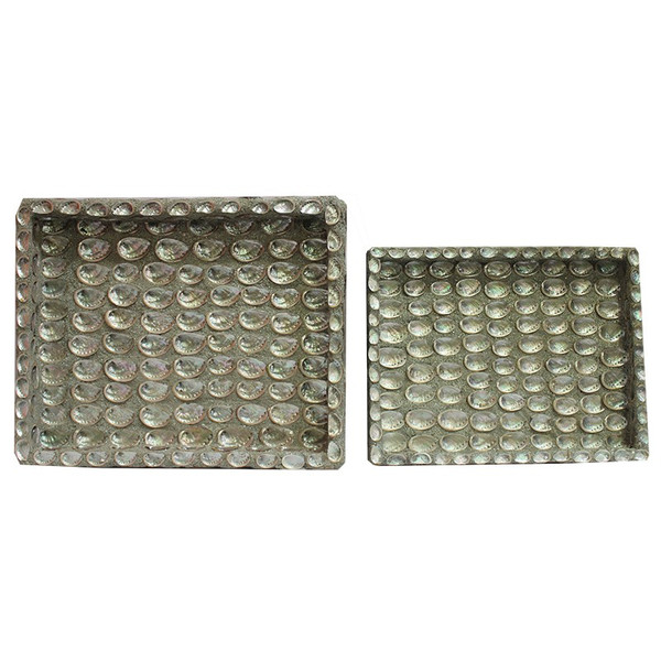 EN30755 Essential 2 Piece Rectangle Tray Mussel - Pack Of 2