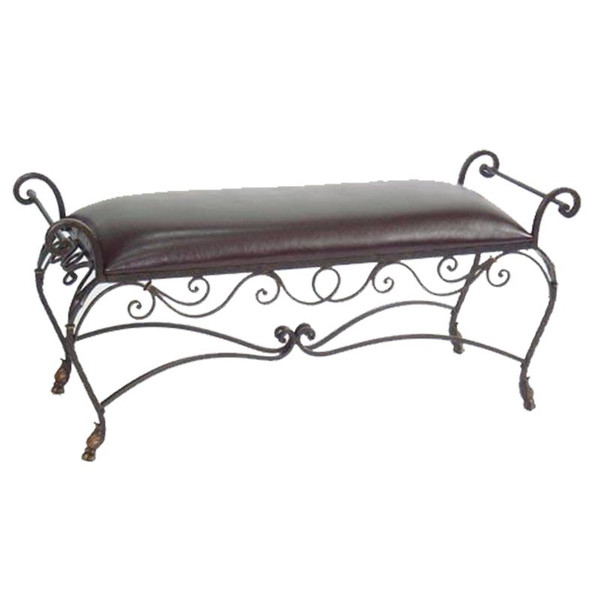 GL77637 Essential Metal And Leather Bench