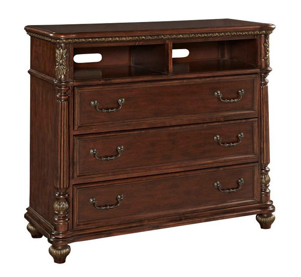 Fairfax Brown Media Chest With 3 Drawers 5640-05