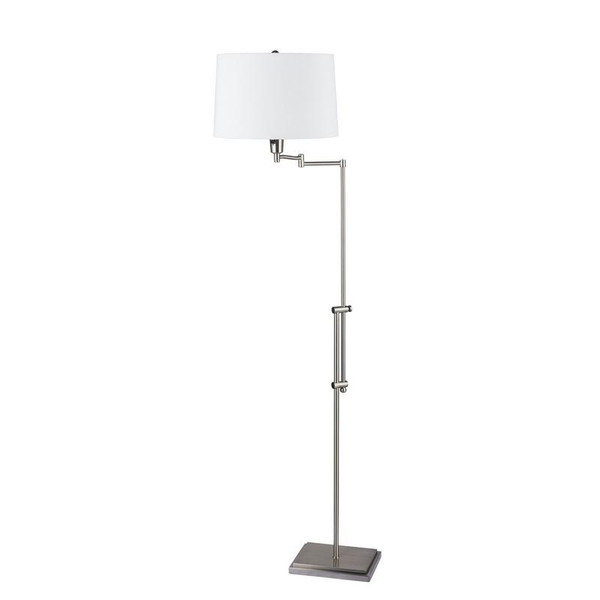 1422 4525-555 Inch Brushed Steel Swing Arm Floor Lamp With Square Base