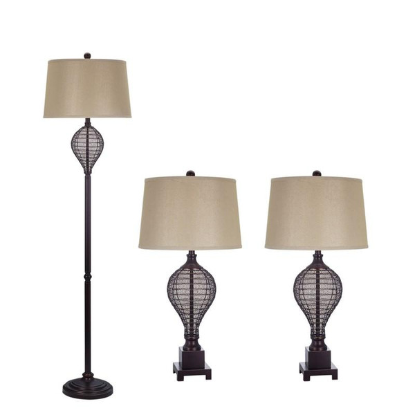 3859 Fangio 3 Piece Lamp Set In Oil Rubbed Bronze Finish