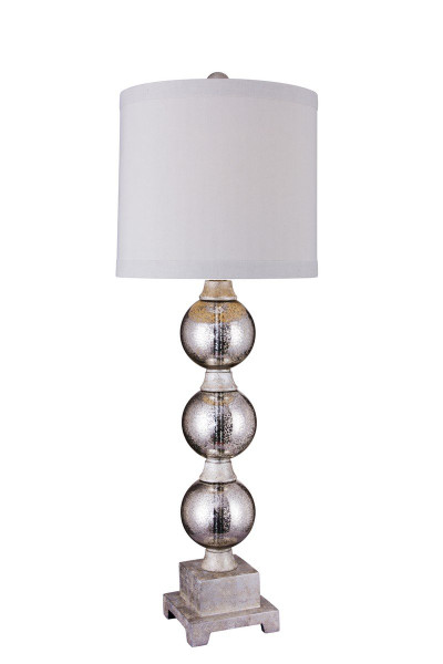 5060 Fangio 32 Inch Poly & Glass Table Lamp With Mercury Silver Finish