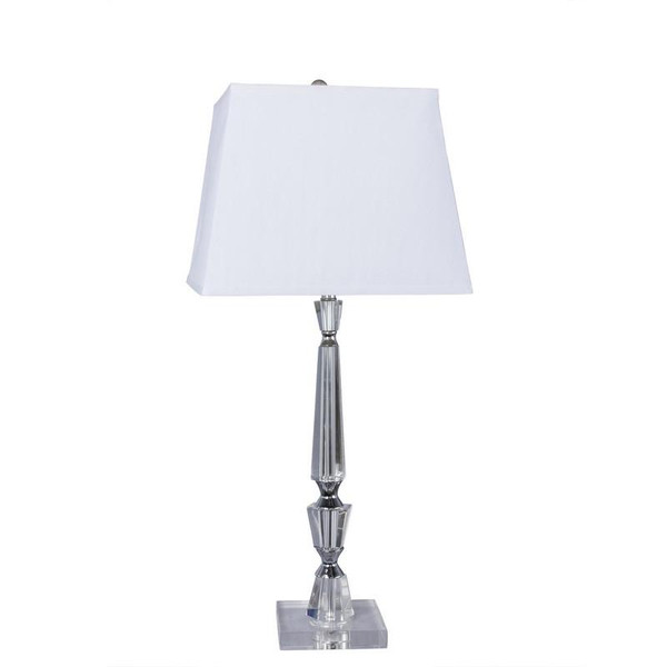 5082 Fangio 29 Inch Crystal Lamp With Chrome Metal Accent