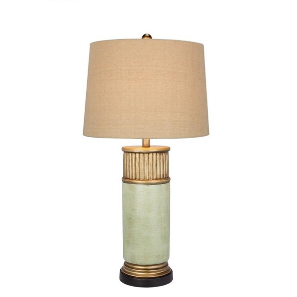 6201 Fangio 295 Inch Resin Table Lamp In Antique Gold & Blue