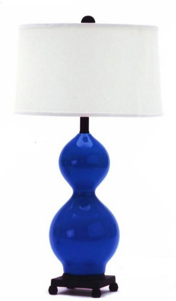 791 Fangio 28 Inch Ceramic Table Lamp With Base In Peacock Blue Finish