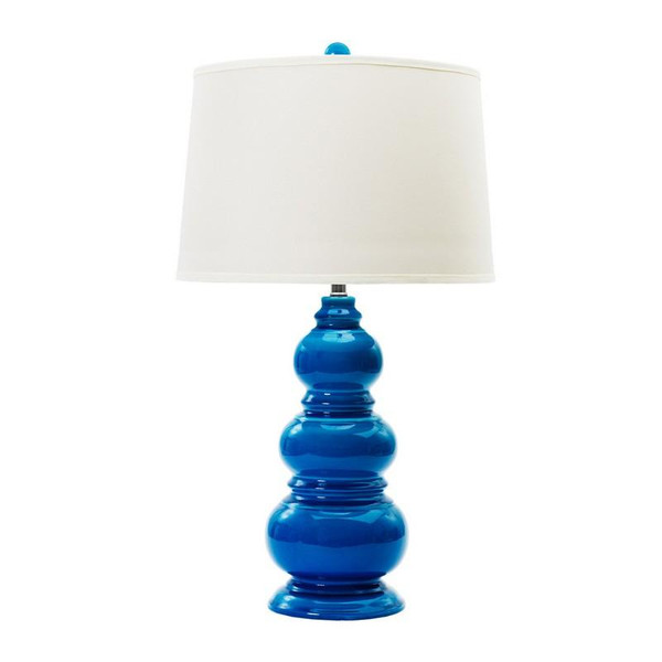 8787TURQCR Fangio 30 Inch Ceramic Table Lamp In Turquoise Crackle