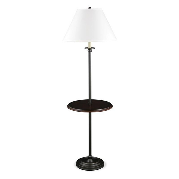 QF-6814 Fangio 57 Inch Mission Bronze Metal Floor Lamp With Wood Tray