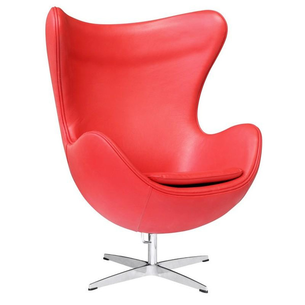 Red Leather Inner Egg Chair FMI1131 by Fine Mod Imports