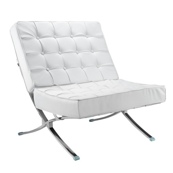 Pavilion Barcelona Chair - White FMI4000P by Fine Mod Imports