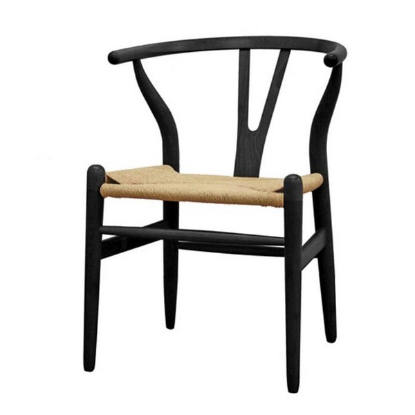 Woodstring Wishbone Dining Chair - Black FMI4004 by Fine Mod Imports