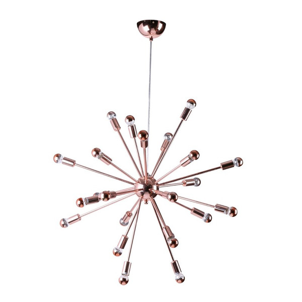 Fine Mod Spark Sputnik Style Hanging Chandelier - 23" Copper FMI8010