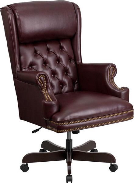 High Back Tufted Burgundy Leather Executive Office Chair CI-J600-BY-GG