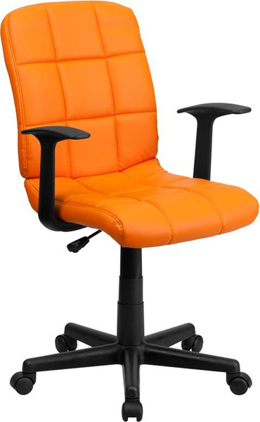 Flash Mid-Back Orangevinyl Task Chair w/ Nylon Arms GO-1691-1-ORG-A-GG