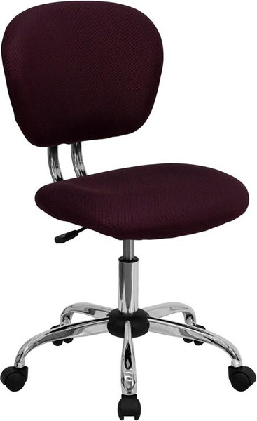 Flash Mid-Back Burgundy Mesh Task Chair w/ Chrome Base H-2376-F-BY-GG