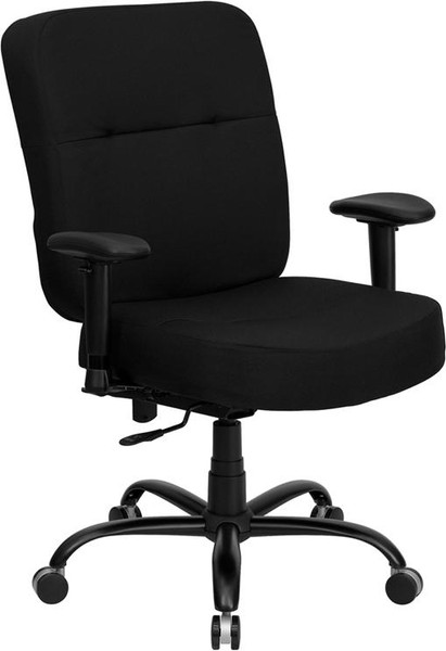 Hercules Black Office Chair & WxWL-735SYG-BK-A-GG