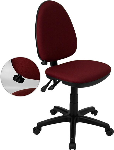 Mid-Back Burgundy Multi-Functional Task Chair WL-A654MG-BY-GG