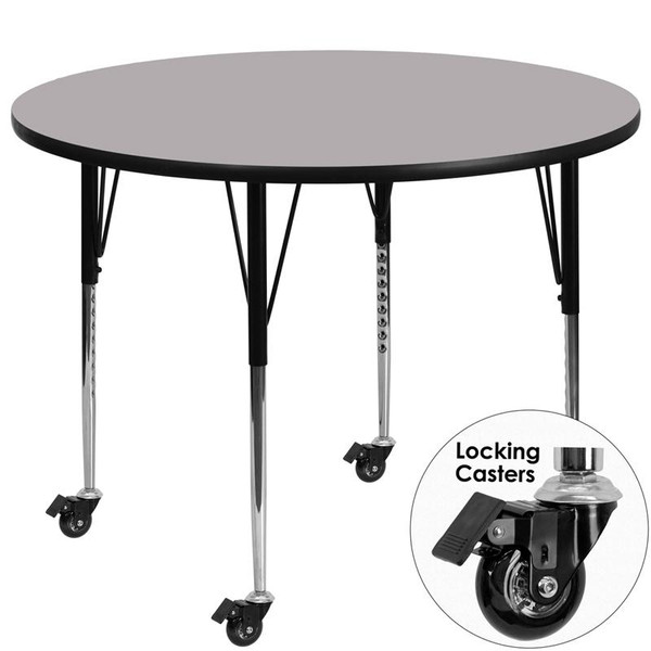 60" Round Activity Table w/Grey Top XU-A60-RND-GY-T-A-CAS-GG