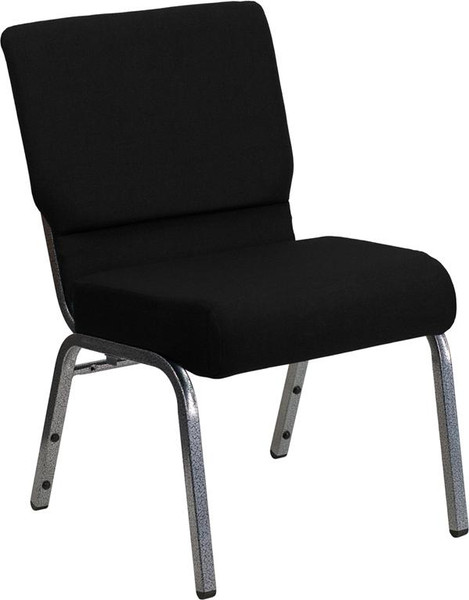 Hercules 21" WxChurch Chair w/3.75" Seat-Silver XU-CH0221-BK-SV-GG