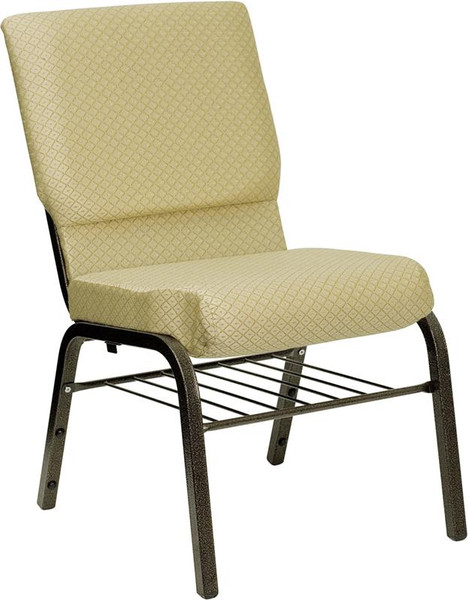 Hercules 18.5 Church Chair w/4.25" Book Rack-XU-CH-60096-BGE-BAS-GG