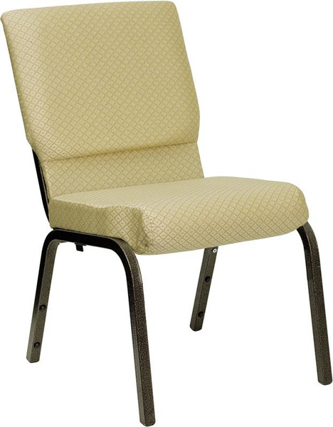 Hercules 18.5 Beige Church Chair w/4.25" Seat-Gold XU-CH-60096-BGE-GG