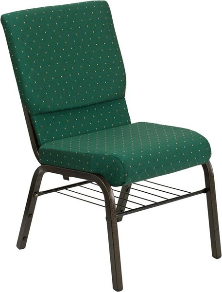 Hercules 18.5 Church Chair w/4.25" Book Rack-XU-CH-60096-GN-BAS-GG