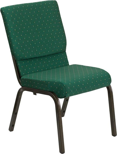 Hercules 18.5 Green Church Chair w/4.25" Seat-Gold XU-CH-60096-GN-GG