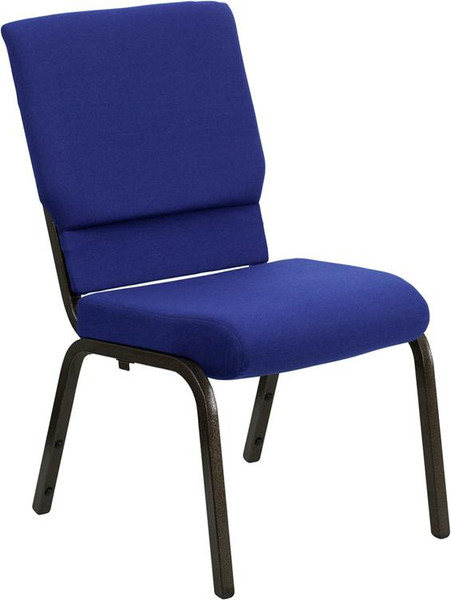 Hercules 18.5"WxNavy Blue Church Chair -Gold XU-CH-60096-NVY-GG