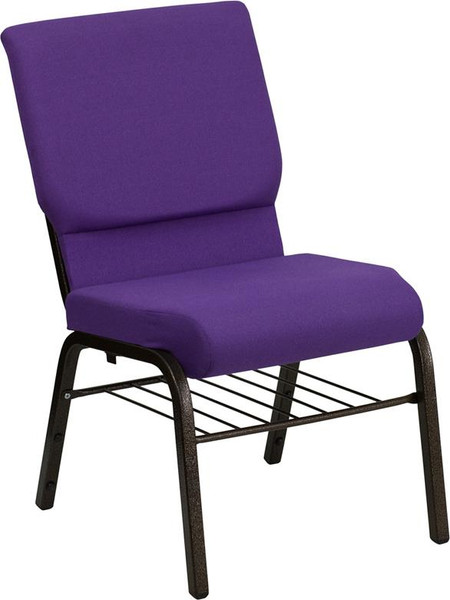 Hercules 18.5 Purple Church Chair w/4.25" Rack-XU-CH-60096-PU-BAS-GG