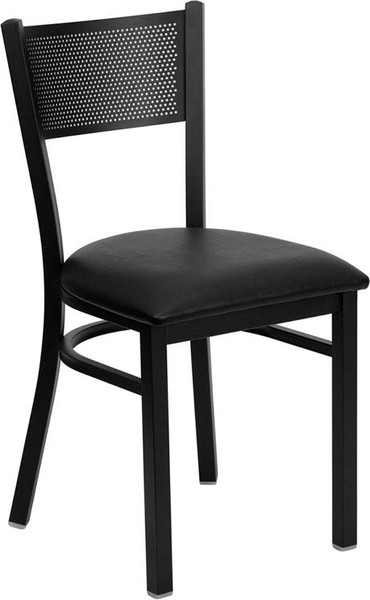 Hercules Black Grid Back Metal Chair-Black XU-DG-60115-GRD-BLKV-GG