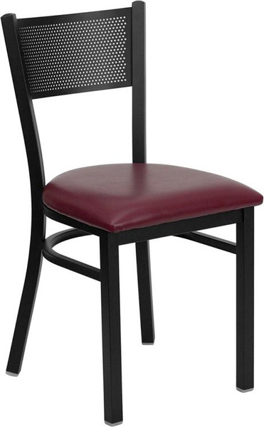 Hercules Black Grid Back Metal Chair-Burgundy XU-DG-60115-GRD-BURV-GG