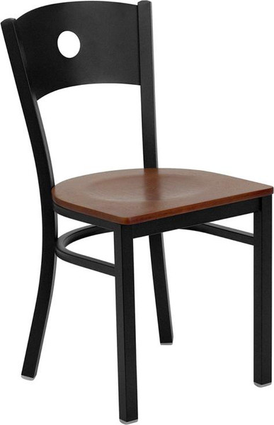 Hercules Black Circle Back Chair-Cherry Wood XU-DG-60119-CIR-CHYW-GG