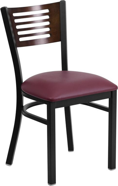 Hercules Chair-Walnut Wood Back Burgundy XU-DG-6G5B-WAL-BURV-GG