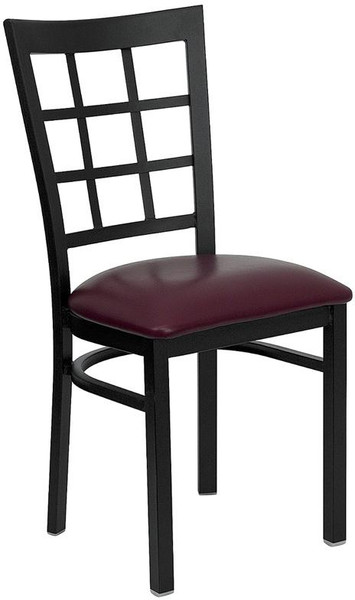 Hercules Black Window Back Metal Chair-Burgundy XU-DG6Q3BWIN-BURV-GG